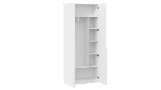 Шкаф для одежды (366) с 2 глухими дверями Порто Белый жемчуг/Белый софт