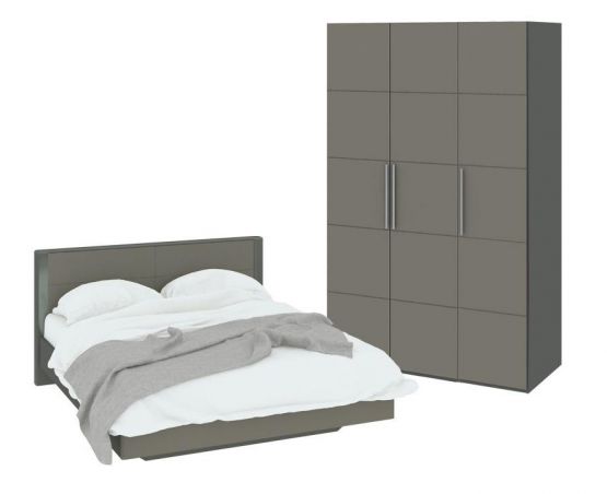 Спальный гарнитур стандартный набор «Наоми» (Фон серый, Джут)