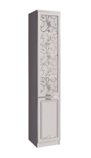 Шкаф-пенал для книг «Мелания» 16 (Рамух белый/Белое дерево матовое)
