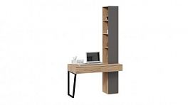 Стол письменный со шкафом комбинированным (настольным) Порто Яблоня Беллуно/Графит софт