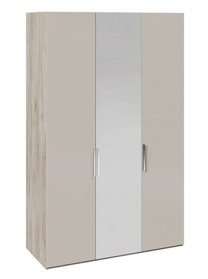 Шкаф комбинированный с 2 глухими и 1 зеркальной дверями правый «Эмбер» (Баттл Рок/Серый глянец)