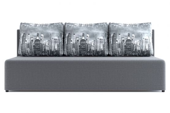 Нексус (28) диван-кровать серый/подушки город серый
