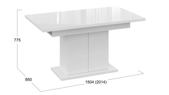 Обеденная группа стол «Детройт» тип 2 (Белый/Стекло белый глянец), стулья «BOSTON» (Белый муар/Велюр V006 бирюзовый)