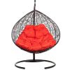 Двойное подвесное кресло Gemini (черный каркас+красная подушка)