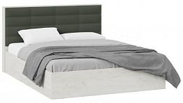 Агата кровать с ПМ Тип 1 Дуб крафт белый/Велюр серый