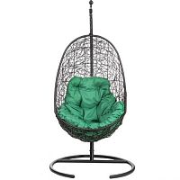 Подвесное кресло Easy (черный каркас+зеленая подушка)