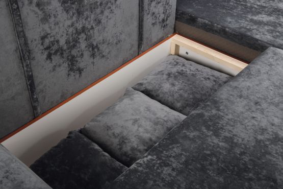 Марго 1 (28) угловой диван правый (УП) серый велюр