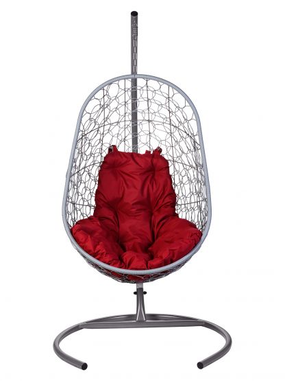 Подвесное кресло Easy (серый каркас+красная подушка)