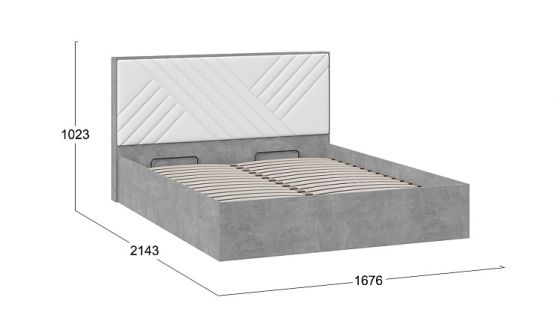 Хилтон Кровать с ПМ Тип 1 (1600) Ателье светлый/Белый