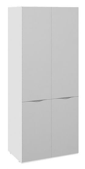 Шкаф для одежды с 2 зеркальными дверями «Глосс» (Белый глянец)