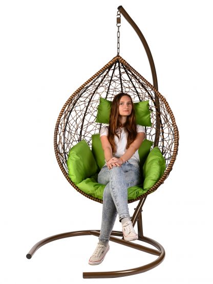 Подвесное кресло Tropica ( TwoTone каркас + зеленая подушка)